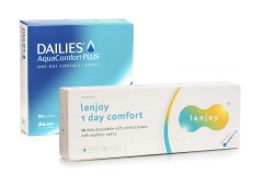 DAILIES AquaComfort Plus (90 lentillas) + Lenjoy 1 Day Comfort (10 lentillas)