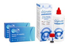 Lenjoy Bi-weekly Aqua+ (12 lentillas) + Oxynate Peroxide 380 ml con estuche