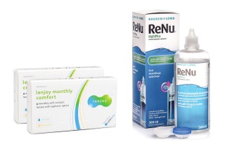 Lenjoy Monthly Comfort (12 lentillas) + ReNu MultiPlus 360 ml con estuche