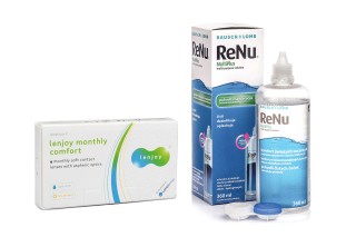 Lenjoy Monthly Comfort (6 lentillas) + ReNu MultiPlus 360 ml con estuche