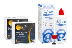 Lenjoy Monthly Day & Night (12 lentillas) + Oxynate Peroxide 380 ml con estuche