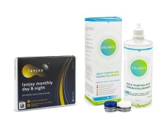 Lenjoy Monthly Day & Night (3 lentillas) + Solunate Multi-Purpose 400 ml con estuche