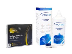 Lenjoy Monthly Day & Night (3 lentillas) + Vantio Multi-Purpose 360 ml con estuche