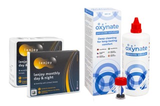 Lenjoy Monthly Day & Night (9 lentillas) + Oxynate Peroxide 380 ml con estuche