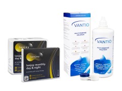 Lenjoy Monthly Day & Night (9 lentillas) + Vantio Multi-Purpose 360 ml con estuche