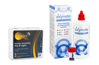 Lenjoy Monthly Day & Night (6 lentillas) + Oxynate Peroxide 380 ml con estuche