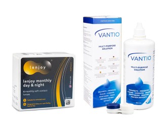 Lenjoy Monthly Day & Night (6 lentillas) + Vantio Multi-Purpose 360 ml con estuche