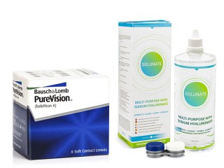 PureVision (6 lentillas) + Solunate Multi-Purpose 400 ml con estuche
