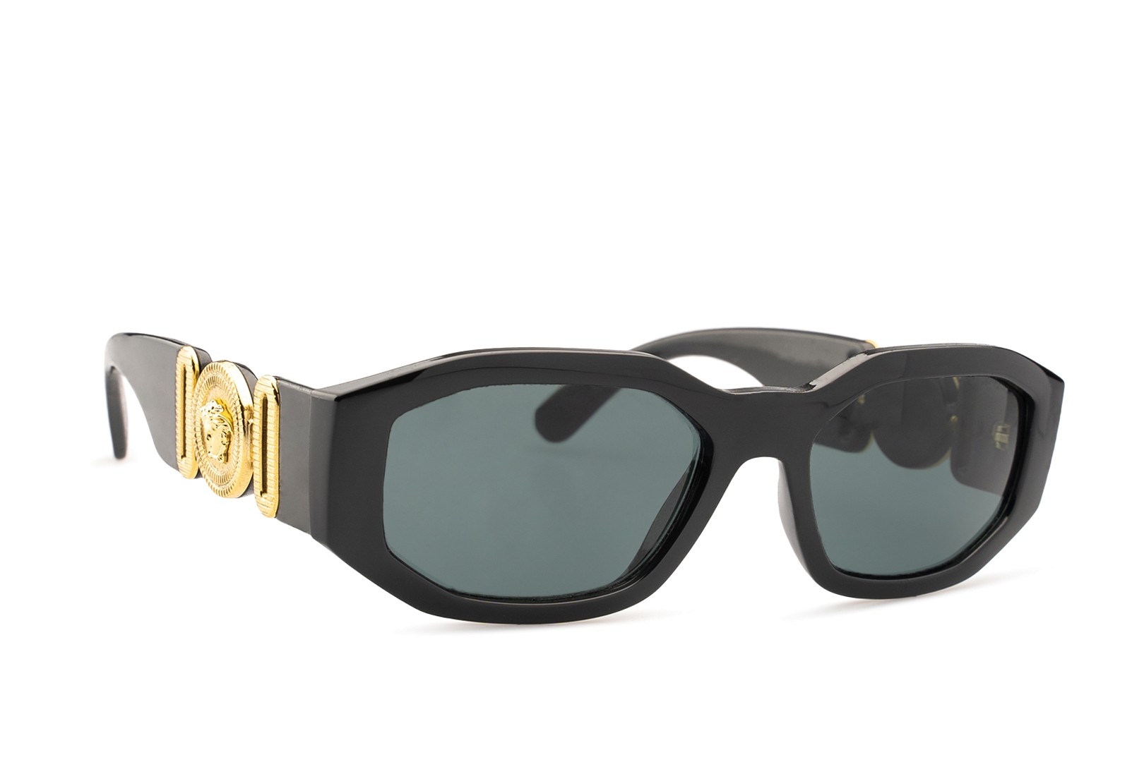  Versace Gafas de sol unisex montura negra, lentes gris