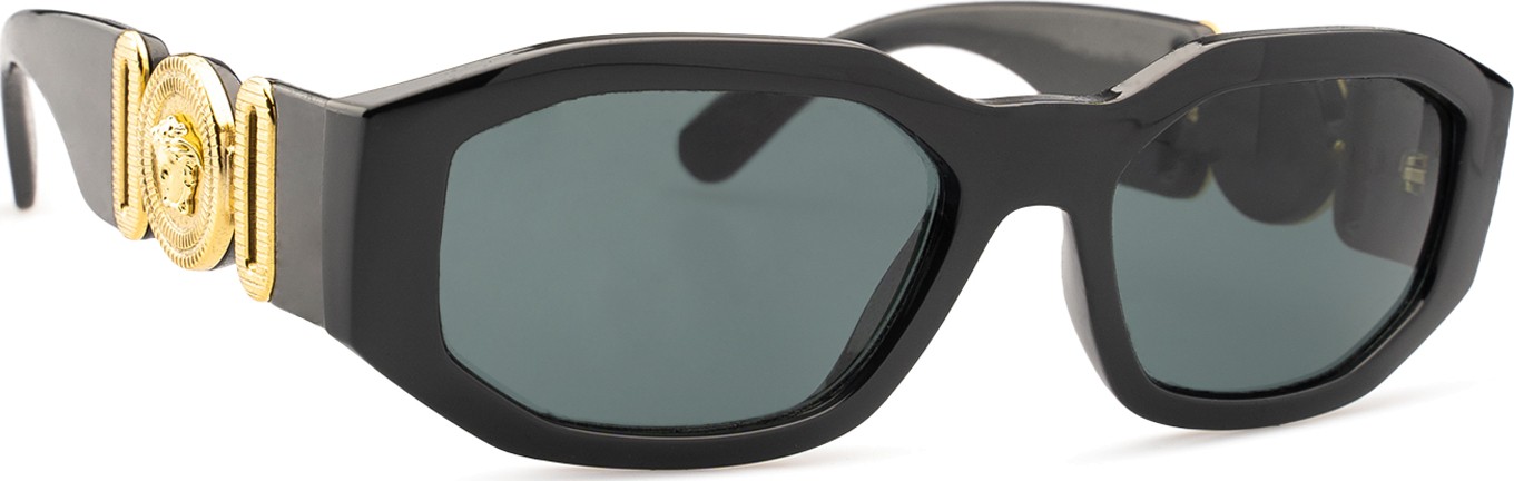  Versace Gafas de sol unisex montura negra, lentes gris